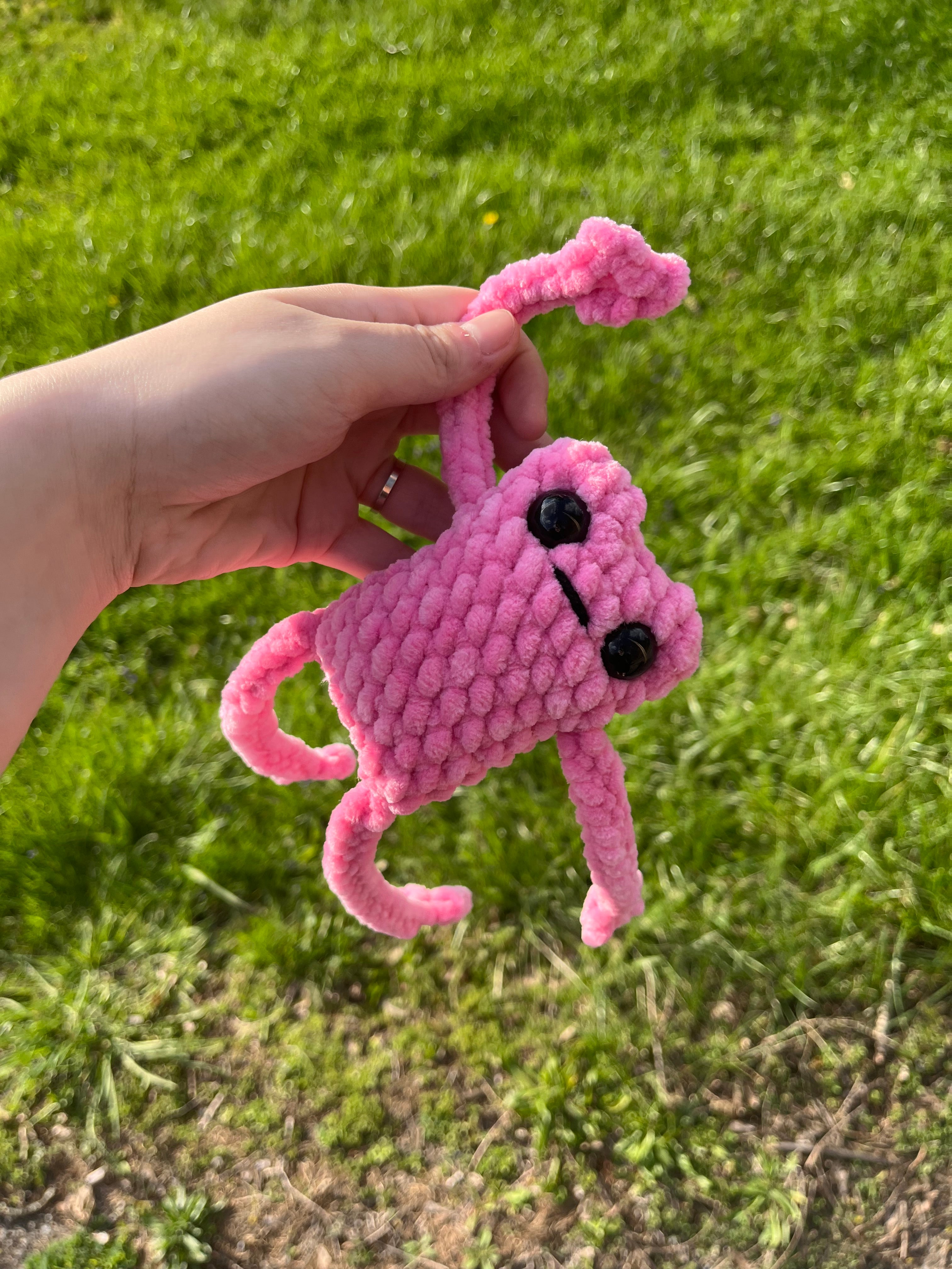Crochet Pink Leggy Frog